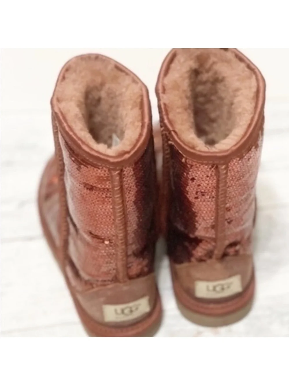 UGG Ugg Mid High Sequin Rust Color Boots Sz 6